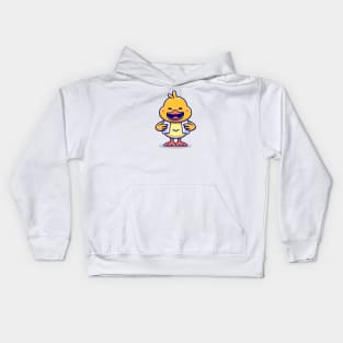 Cute Happy Duck Cartoon Kids Hoodie